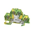 WEIDMULLER - Morsetto PE multistrato, molla autobloccante, verde/giallo, 2.5 mm², 500 V, 4 collegamenti, 2 piani, TS 35, V-0, Wemid ZDK 2.5PE.