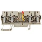 WEIDMULLER - Morsettiera passante molla autobloccante beige scuro 2.5 mm² 0.05 A 24 V numero di collegamenti 4 numero di piani 1 TS 35 V-0 Wemid 120 ° ZDU 2.5/2X2AN/LD+