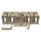 WEIDMULLER - Morsettiera passante molla autobloccante beige scuro 2.5 mm² 0.05 A 24 V numero di collegamenti 4 numero di piani 1 TS 35 V-0 Wemid 120 ° ZDU 2.5/2X2AN/LD- 1692600000