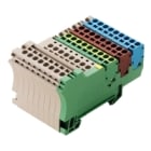 WEIDMULLER - Morsetto componibile per sensori e attuatori, Molla autobloccante, Beige scuro, 1.5 mm², 17.5 A, 250 V, Numero di collegamenti: 43, Numero di piani: 2 ZIA 1.5/4L-PE/8/KB.