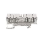 WEIDMULLER - Morsetto PE, Molla autobloccante, bianco, 2.5 mm², 800 V, 4 collegamenti, 1 piano, TS 35, V-0, Wemid ZPE 2.5/4AN WS.