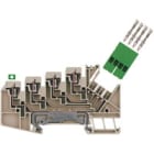 WEIDMULLER - Morsetto PE multistrato, molla autobloccante, beige scuro, 1.5 mm², 63 V, 8 collegamenti, 4 piani, TS 35, V-0, Wemid ZRV 1.5/PE.