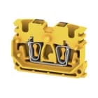 WEIDMULLER - Morsettiera passante gialla 2.5 mm² 24 A 800 V, molla autobloccante, 2 collegamenti, 1 piano, resistente a 120 °C, materiale Wemid, grado di protezione V-0, codice ZDUB 2.5-2/2AN/DM GE.