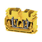 WEIDMULLER - Morsettiera passante gialla 2.5 mm² 24 A 800 V, 4 collegamenti, 1 piano, resistente a 120 °C, ZDUB 2.5-2/4AN/DM GE.