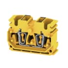 WEIDMULLER - Morsettiera passante con molla autobloccante gialla, 2.5 mm², 24 A, 800 V, 4 collegamenti su 1 piano, materiale Wemid resistente fino a 120 °C, codice ZDUB 2.5-2/4AN/DB GE.