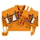 WEIDMULLER - Morsettiera passante molla autobloccante arancione 2.5 mm² 24 A 800 V 3 collegamenti 1 piano TS 35 V-0 Wemid 120 °C ZDU 2.5-2/3AN OR.