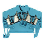 WEIDMULLER - Morsettiera passante molla autobloccante blu 2.5 mm² 24 A 800 V 4 collegamenti 1 piano TS 35 V-0 Wemid 120 °C ZDU 2.5-2/4AN BL.