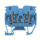 WEIDMULLER - Morsettiera passante molla autobloccante blu 2.5 mm² 24 A 800 V 2 collegamenti 1 piano TS 15 V-0 Wemid 120 °C ZDUB 2.5-2/2AN/15 BL.