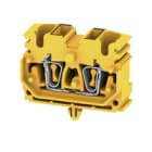 WEIDMULLER - Morsettiera passante gialla, molla autobloccante 2.5 mm², 24 A, 800 V, 4 collegamenti, 1 piano, resistente a 120 °C, Wemid, V-0, ZDUB 2.5-2/4AN/RC GE.