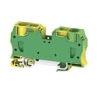 WEIDMULLER - Morsetto PE, Molla autobloccante, Verde/giallo, 35 mm², 800 V, Numero di collegamenti: 2, Numero di piani: 1, TS 35, V-0, Wemid ZPE 35