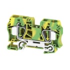 WEIDMULLER - Morsetto PE, Molla autobloccante, Verde/giallo, 16 mm², 800 V, Numero di collegamenti: 2, Numero di piani: 1, TS 35, V-0, Wemid ZPE 16.
