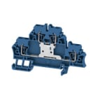 WEIDMULLER - Morsetto componibile a più piani, molla autobloccante, blu, 2.5 mm², 500 V, numero di collegamenti: 4, numero di piani: 2, TS 35, V-0, Wemid ZDK 2.5V BL.