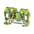 WEIDMULLER - Morsetto PE, Molla autobloccante, Verde/giallo, 10 mm², 800 V, Numero di collegamenti: 2, Numero di piani: 1, TS 35, V-0, Wemid ZPE 10. 1746770000