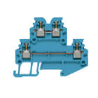 WEIDMULLER - Morsetto componibile a più piani, collegamento a vite, blu, 1.5 mm², 400 V, TS 15, V-0, Wemid, 4 collegamenti, 2 piani, WDK 1.5/R3.5 BL.