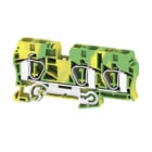 WEIDMULLER - Morsetto PE, Molla autobloccante, Verde/giallo, 10 mm², 800 V, Numero di collegamenti: 3, Numero di piani: 1, TS 35, V-0, Wemid ZPE 10/3AN.