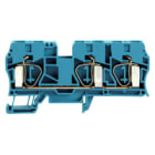 WEIDMULLER - Morsettiera passante molla autobloccante blu 10 mm² 57 A 800 V 3 collegamenti 1 piano TS 35 V-0 Wemid 120 °C ZDU 10/3AN BL.