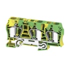 WEIDMULLER - Morsetto PE, Molla autobloccante, Verde/giallo, 16 mm², 800 V, 3 collegamenti, 1 piano, TS 35, V-0, Wemid ZPE 16/3AN.