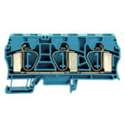 WEIDMULLER - Morsettiera passante molla autobloccante blu 16 mm² 76 A 800 V 3 collegamenti 1 piano TS 35 V-0 Wemid 120 °C ZDU 16/3AN BL.