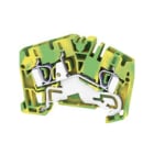WEIDMULLER - Morsetto PE, Molla autobloccante, Verde/giallo, 4 mm², 800 V, Numero di collegamenti: 3, Numero di piani: 1, TS 35, V-0, Wemid ZPE 4-2/3AN.