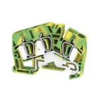 WEIDMULLER - Morsetto PE, Molla autobloccante, Verde/giallo, 6 mm², 800 V, 3 collegamenti, 1 piano, TS 35, V-0, Wemid ZPE 6-2/3AN.