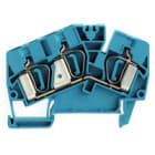 WEIDMULLER - Morsettiera passante molla autobloccante blu 6 mm² 41 A 800 V 3 collegamenti 1 piano TS 35 V-0 Wemid 120 °C ZDU 6-2/3AN BL.