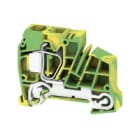WEIDMULLER - Morsetto PE, Molla autobloccante, Verde/giallo, 16 mm², 800 V, Numero di collegamenti: 1, Numero di piani: 1, TS 35, V-0, Wemid ZPE 16-2/1AN.