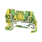 WEIDMULLER - Morsetto PE, Molla autobloccante, Verde/giallo, 1.5 mm², 500 V, 2 collegamenti, 1 piano, TS 35, V-0, Wemid ZPE 1.5.