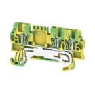WEIDMULLER - Morsetto PE, Molla autobloccante, Verde/giallo, 1.5 mm², 500 V, 3 collegamenti, 1 piano, TS 35, V-0, Wemid ZPE 1.5/3AN. 1775560000