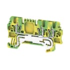 WEIDMULLER - Morsetto PE, Molla autobloccante, Verde/giallo, 1.5 mm², 500 V, 3 collegamenti, 1 piano, TS 35, V-0, Wemid ZPE 1.5/3AN.