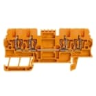 WEIDMULLER - Morsettiera passante molla autobloccante arancione 1.5 mm² 17.5 A 500 V 4 collegamenti 1 piano TS 35 V-0 Wemid 120 °C ZDU 1.5/4AN OR.