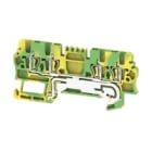 WEIDMULLER - Morsetto PE, Molla autobloccante, Verde/giallo, 1.5 mm², 500 V, 4 collegamenti, 1 piano, TS 35, V-0, Wemid ZPE 1.5/4AN.