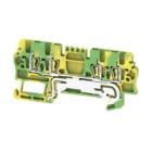 WEIDMULLER - Morsetto PE, Molla autobloccante, Verde/giallo, 1.5 mm², 500 V, 4 collegamenti, 1 piano, TS 35, V-0, Wemid ZPE 1.5/4AN.