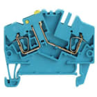 WEIDMULLER - Morsetto sezionatore di prova, Molla autobloccante, blu, 2.5 mm², 10 A, 400 V, Numero di collegamenti: 2, Numero di piani: 1, TS 35, V-0, Wemid ZTR 2.5-2 BL.