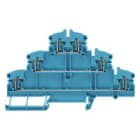 WEIDMULLER - Morsetto componibile a più piani, molla autobloccante, blu, 2.5 mm², 500 V, numero di collegamenti: 6, numero di piani: 3, TS 35, V-0, Wemid ZDLD 2.5-2N BL.