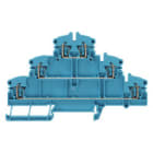 WEIDMULLER - Morsetto componibile a più piani, molla autobloccante, blu, 2.5 mm², 500 V, numero di collegamenti: 6, numero di piani: 3, TS 35, V-0, Wemid ZDLD 2.5-2N BL.