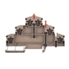 WEIDMULLER - Morsetto componibile a più piani, molla autobloccante, beige scuro, 2.5 mm², 400 V, numero di collegamenti: 6, numero di piani: 3, TS 35, V-0, Wemid ZDLD 2.5-2VN.
