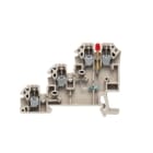 WEIDMULLER - Morsetto componibile per sensori e attuatori, collegamento a vite, beige scuro, 2.5 mm², 24 A, 30 V, numero di collegamenti: 4, numero di piani: 3, TS DLI 2.5/LD-RT/NPN -+ DB.