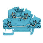 WEIDMULLER - Morsetto componibile a più piani, molla autobloccante, blu, 2.5 mm², 800 V, numero di collegamenti: 4, numero di piani: 2, TS 35, V-0, Wemid ZDK 2.5-2 BL.