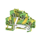 WEIDMULLER - Morsetto PE multistrato, molla autobloccante, verde/giallo, 2.5 mm², 800 V, 4 collegamenti, 2 piani, TS 35, V-0, Wemid ZDK 2.5-2PE.