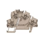 WEIDMULLER - Morsetto componibile a più piani, molla autobloccante, beige scuro, 2.5 mm², 800 V, numero di collegamenti: 4, numero di piani: 2, TS 35, V-0, Wemid ZDK 2.5-2V.