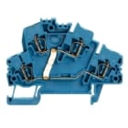 WEIDMULLER - Morsetto componibile a più piani, molla autobloccante, blu, 2.5 mm², 800 V, numero di collegamenti: 4, numero di piani: 2, TS 35, V-0, Wemid ZDK 2.5-2V BL.