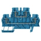 WEIDMULLER - Morsetto componibile a più piani, molla autobloccante, blu, 1.5 mm², 500 V, numero di collegamenti: 4, numero di piani: 2, TS 35, V-0, Wemid ZDK 1.5 BL.