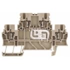WEIDMULLER - Morsetto componibile a più piani, molla autobloccante, beige scuro, 1.5 mm², 500 V, numero di collegamenti: 4, numero di piani: 2, TS 35, V-0, Wemid ZDK 1.5V.
