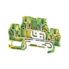 WEIDMULLER - Morsetto PE multistrato, molla autobloccante, verde/giallo, 1.5 mm², 500 V, numero di collegamenti: 4, numero di piani: 2, TS 35, V-0, Wemid ZDK 1.5PE.