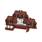 WEIDMULLER - Morsetto componibile a più piani, molla autobloccante, marrone, 2.5 mm², 500 V, numero di collegamenti: 4, numero di piani: 2, TS 35, V-0, Wemid ZDK 2.5V BR.