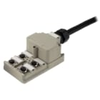 WEIDMULLER - Ripartitore passivo sensore-attuatore (con cavo), completo con calotta, 4 prese di contatto, 5 poli, M12, 10m, SAI-4-MF 5P PUR 10M.