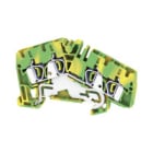 WEIDMULLER - Morsetto PE, Molla autobloccante, Verde/giallo, 4 mm², 800 V, Numero di collegamenti: 4, Numero di piani: 1, TS 35, V-0, Wemid ZPE 4-2/4AN.