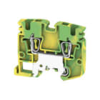 WEIDMULLER - Morsetto PE, Molla autobloccante, Verde/giallo, 2.5 mm², 800 V, Numero di collegamenti: 2, Numero di piani: 1, TS 15, V-0, Wemid ZPEA 2.5-2N.