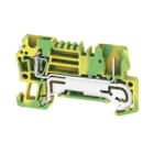 WEIDMULLER - Morsetto PE, Molla autobloccante, Verde/giallo, 2.5 mm², 500 V, Numero di collegamenti: 2, Numero di piani: 1, TS 35, V-0, Wemid ZTPE 2.5/2AN/1.