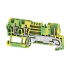 WEIDMULLER - Morsetto PE, Molla autobloccante, Verde/giallo, 2.5 mm², 500 V, Numero di collegamenti: 3, Numero di piani: 1, TS 35, V-0, Wemid ZTPE 2.5/3AN/1.